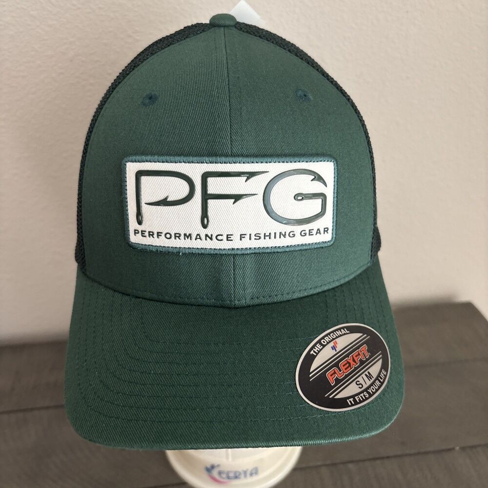 Columbia PFG Michigan State Spartans Hat Flexfit S/M Green Mesh Cap NWT